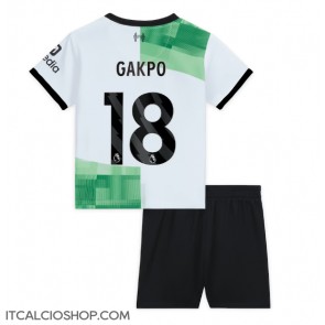 Liverpool Cody Gakpo #18 Seconda Maglia Bambino 2023-24 Manica Corta (+ Pantaloni corti)